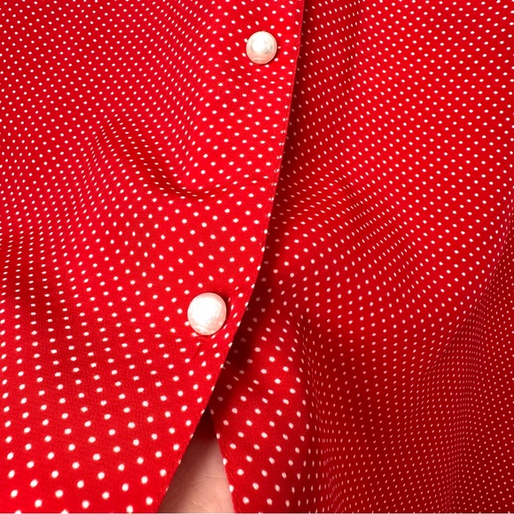 Vintage Retro Lolita Polka Dot Blouse Feminine Coquette Girl Embroidered Collar - Picture 7 of 11